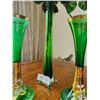 Image 3 : Venetian Glass Green Flower Vases 14T