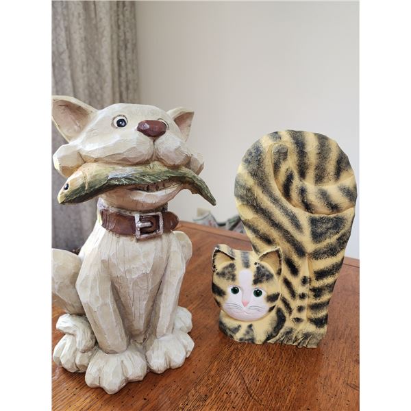 Wood Cat Carvings -11T