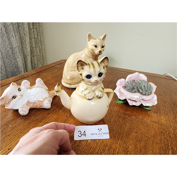 Porcelain Cat Collection - Blake Jensens Blooming Expressions Of Purrfection