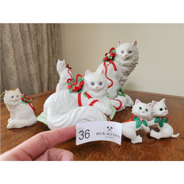 Collection Of Christmas White Cats
