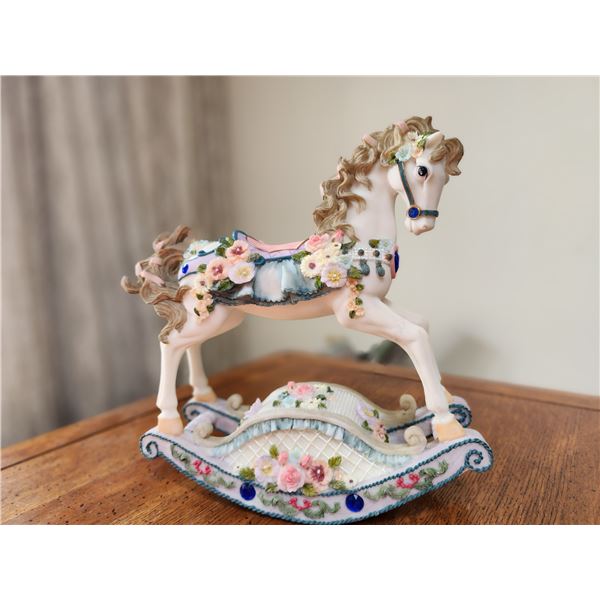 Vintage Musical Resin Rocking Horse 9T - New In Box
