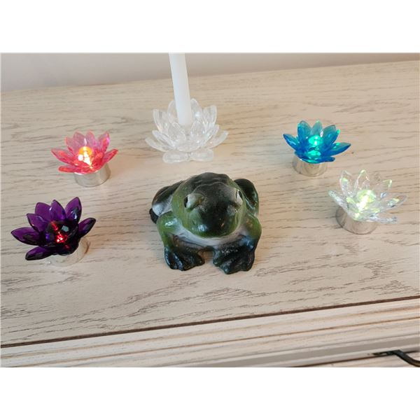 LED Lights With Candle & Decorative Frog