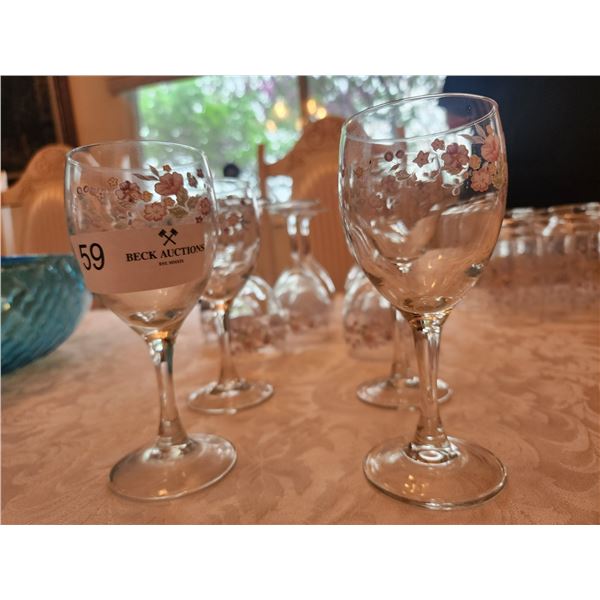 10 Hand Painted Wine Glasses