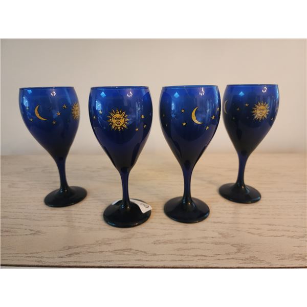 Blue Glass Candle Holders 9T