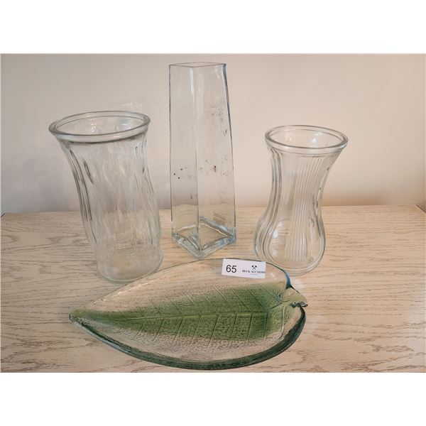Glass Vases & Serving Tray