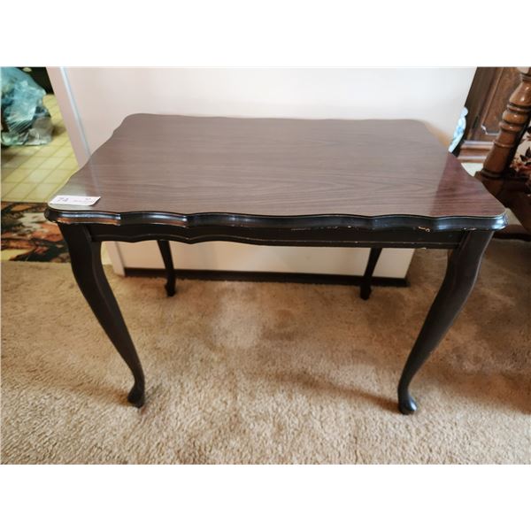 Pair of Vintage Matching Side Tables - one has damaged top 32"L