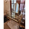 Image 4 : Brass 3 Piece Vanity Set - Includes Chair, Vanity Coat Rack