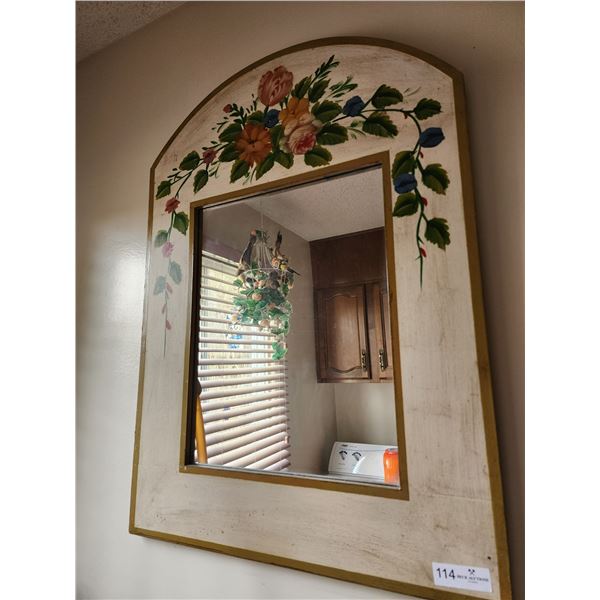 Decorative Mirror WIth Silk Flowers