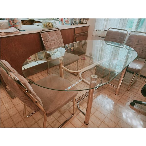 Brass Glass Dining Suite 65 x 41 x 31T