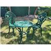 Image 1 : Green Cast Iron Cafe Table Chairs