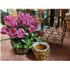 Image 1 : Silk Flower Arrangement Wine Rack & Planters