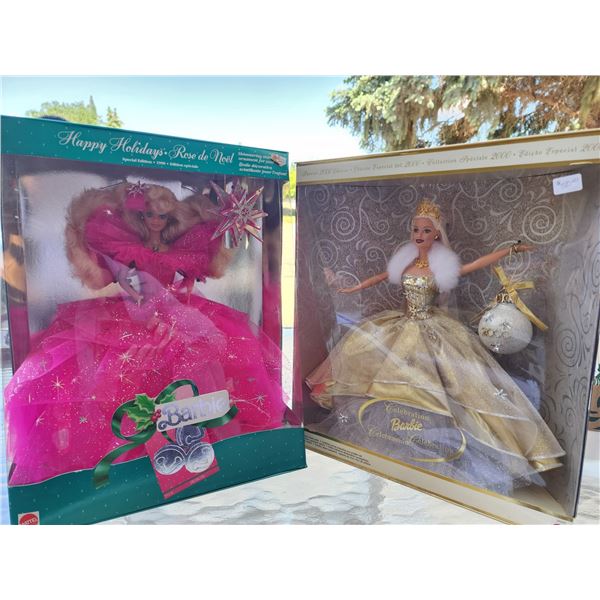 1999 & 2000 Holiday Ornament Barbies