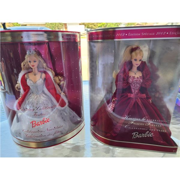 2001 & 2002 Holiday Celebration Barbies