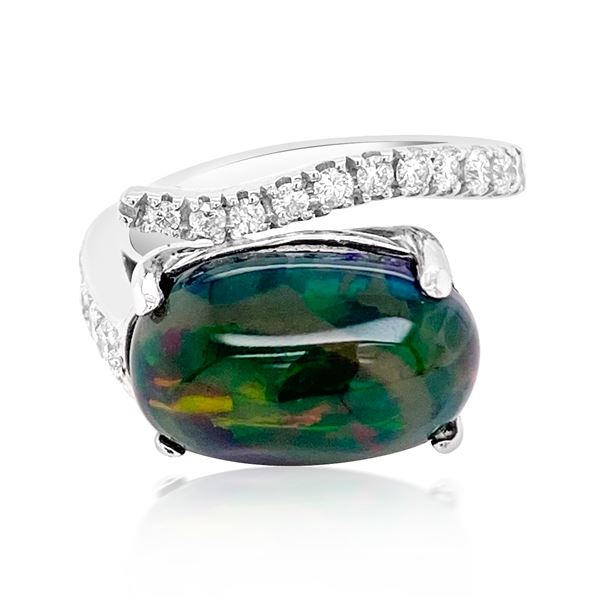 4.67ct Natural OPAL 14K White Gold 6.1gm Ring