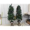 Image 1 : 2 Christmas Trees with Lights 51" Tall 