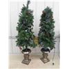 Image 2 : 2 Christmas Trees with Lights 51" Tall 