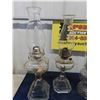 Image 2 : 3 Clear Glass Coal Oil Lamps