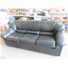 Image 1 : Very Plush + Comfy Leather Look Black Couch 79" Wide