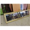 Image 1 : Wood Painted Gold 3 Section Mirror with Bevelled Glass 16" x 55" 