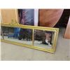 Image 2 : Wood Painted Gold 3 Section Mirror with Bevelled Glass 16" x 55" 