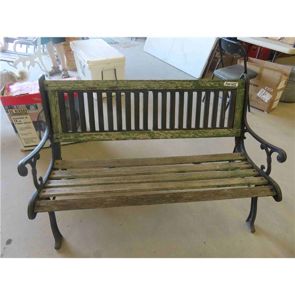 Wooden Oark Bench with Cast Steel Ends 49  Wide