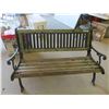 Image 1 : Wooden Oark Bench with Cast Steel Ends 49" Wide