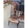 Image 2 : 4 Wooden Strong Back Chairs - 3 Matching , 1 Arm Chair