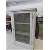 Image 2 : Vintage Painted White Glass Door Cupboard - Display Unit 8" x 21" x 31"