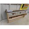 Image 2 : Rustic Shelf With 3 Drawers + Towel Rack - Great Cottage Look 7.5" x 13" x 27" 