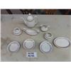 Image 1 : Royal Knight Assorted China ; Tea Pot, Cream + Sugar, Saucers, Tray