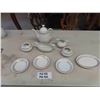 Image 3 : Royal Knight Assorted China ; Tea Pot, Cream + Sugar, Saucers, Tray