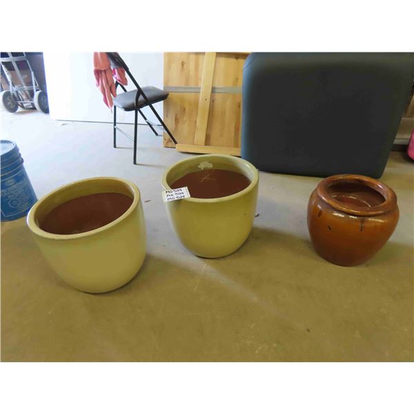 3 Good Sized Ceramic Planters