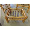 Image 2 : Rustic Cabin Pine Chair, Table 21" x 26" x 26", Ottoman