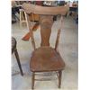 Image 2 : Antique Press Back Wooden Chair + Side Table 18" x 25" 