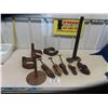 Image 1 : Vintage Cobblers Tools ; Shoe Stretcher, Cast Iron Shoe Anvils + Stand