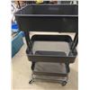 Image 2 : 3 Tier Rolling Metal Hair Dresser Cart 12" x 16.5" x 30.5" 