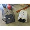 Image 1 : Metal Wire Animal Carrier 17" x 19" x 24" + Plastic Pet Carrier