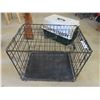 Image 2 : Metal Wire Animal Carrier 17" x 19" x 24" + Plastic Pet Carrier