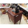 Image 2 : Antique Singer Sewing Machine in Hide -a-way Cabinet 16" x 22" x 31" 