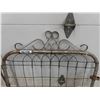 Image 2 : Vintage Metal Steel Wire Yard Gate with Wrought Iron top 33" x 48" 