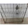 Image 3 : Vintage Metal Steel Wire Yard Gate with Wrought Iron top 33" x 48" 