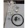 Image 1 : 25th Anniversary Tea Pot, Cups + Saucers, Cream + Sugar, Plate - Various Makes