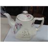 Image 2 : 25th Anniversary Tea Pot, Cups + Saucers, Cream + Sugar, Plate - Various Makes