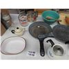 Image 3 : Kitchenware ; Enamel Pans, Sifter, Mixing Bowl, Cookie Cutters, Corning