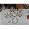 Image 1 : 25th Anniversary Tea Pot, Cups + Saucers, Cream + Sugar, Clear Drink Mixer