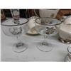 Image 2 : 25th Anniversary Tea Pot, Cups + Saucers, Cream + Sugar, Clear Drink Mixer