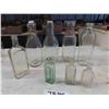 Image 1 : Assorted Clear Glass Bottles - 4 Milk - 4 Medicine, some Embossed