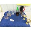 Image 1 : Blown Glass Pitcher, Vase, Various Stemware, Frosted Shot Glasses, Plus more