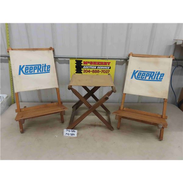 2 Wooden Collapsible Chairs with Folding Table - Keep Rite Advertising