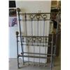 Image 1 : Antique Cast Iron + Brass Bed Frame with Rails 35" x 58"